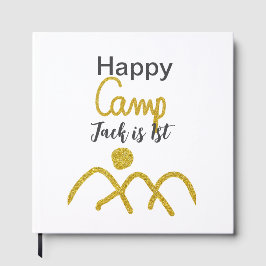 Happy camping camper one birthday kids golden sun gästebuch