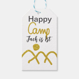 Happy camping camper one birthday kids golden sun geschenkanhänger