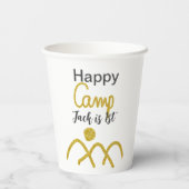 Happy camping camper one birthday kids golden sun pappbecher (Rückseite)