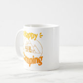 Happy Camping - fröhliches cooles Grafikdesign Kaffeetasse (Vorderseite Links)