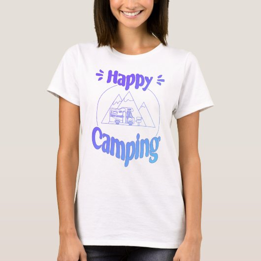 Happy Camping - fröhliches cooles GrafikdesT-Shirt T-Shirt (Vorderseite)