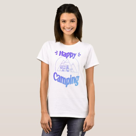 Happy Camping - fröhliches cooles GrafikdesT-Shirt T-Shirt (Vorne ganz)