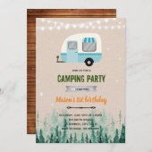 Happy Camping Junge Thema einladen Einladung (Vorne/Hinten)