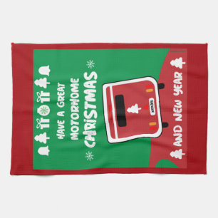 Happy Camping Motorhom Xmas Geschirrtuch