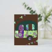 Happy Camping, Retro Caravan Vintag Bundle Postkarte (Stehend Vorderseite)