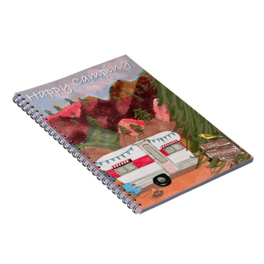 Happy Camping Spiral Notebook Notizblock (Rechte Seite)