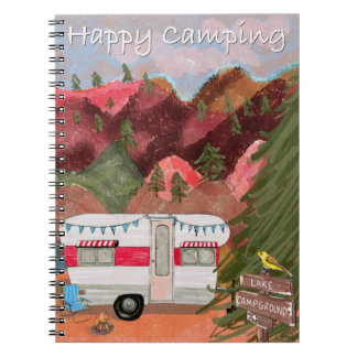 Happy Camping Spiral Notebook Notizblock