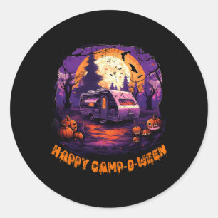 Happy CampOWeen Camping Halloween Kostüm Pumpkin Runder Aufkleber