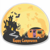 Happy Campoween Spuk Wohnwagen Wohnmobil Aufkleber (Vorderseite)