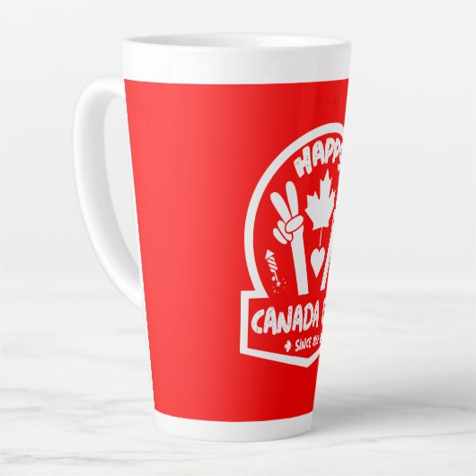 Happy Canada Day 1 Juli Große Kaffee Tasse (Linke Ecke)