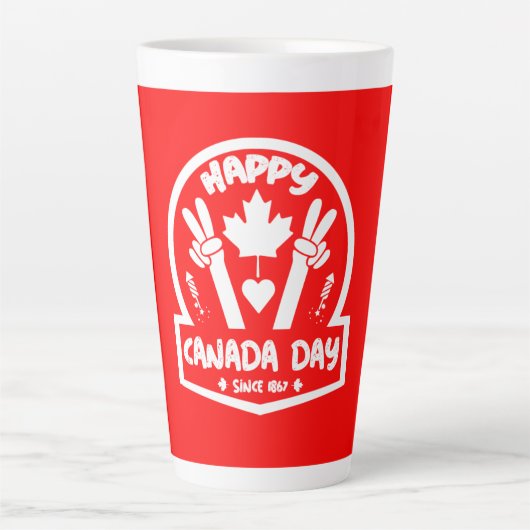 Happy Canada Day 1 Juli Große Kaffee Tasse (Vorderseite)