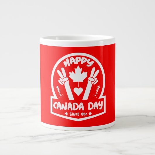 Happy Canada Day 1. Juli Jumbo-Tasse (Vorderseite)