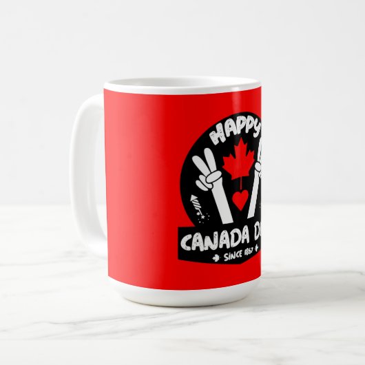 Happy Canada Day 1. Juli Kaffeetasse (Vorderseite Links)