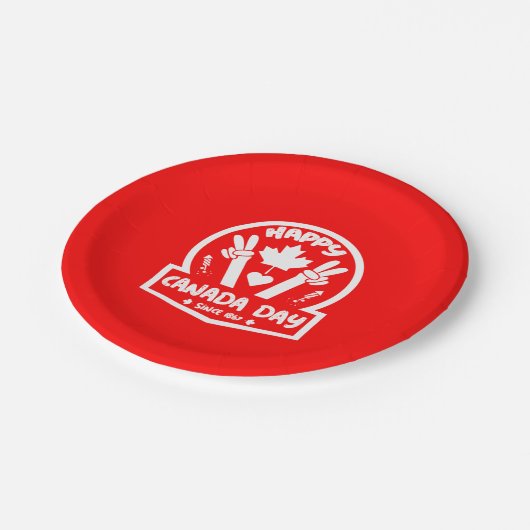 Happy Canada Day 1. Juli Pappteller (Schrägansicht)