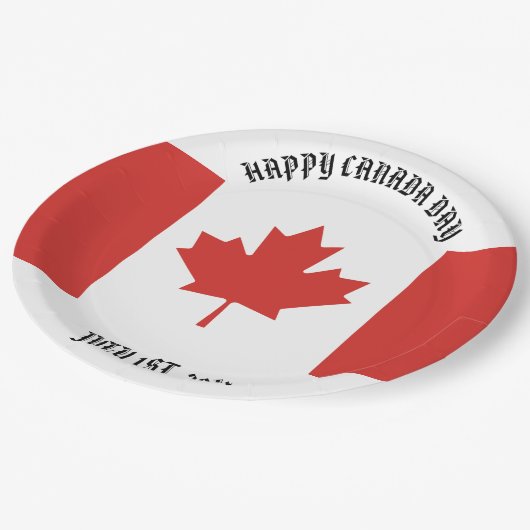 Happy Canada Day 1. Juli Party Pappteller (Schrägansicht)