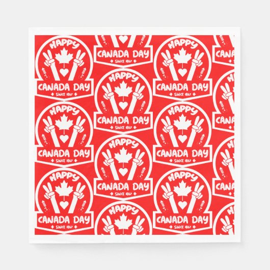 Happy Canada Day 1. Juli Serviette (Vorderseite)