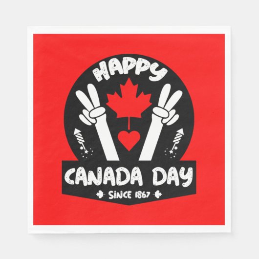 Happy Canada Day 1. Juli Serviette (Vorderseite)