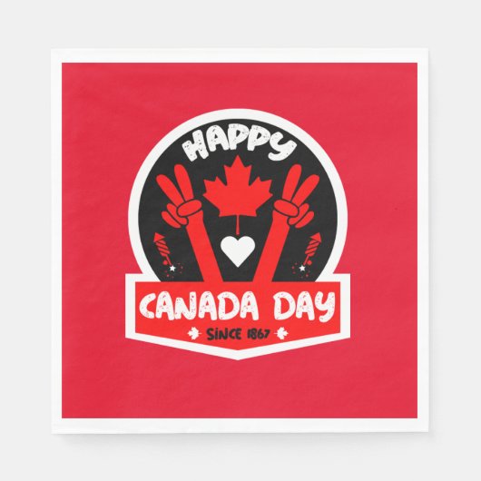 Happy Canada Day 1. Juli Serviette (Vorderseite)