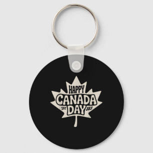 Happy Canada Day 2025 Vintage kanadische Flaggenma Schlüsselanhänger