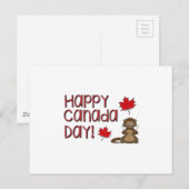 Happy Canada Day 3 Postkarte (Vorne/Hinten)