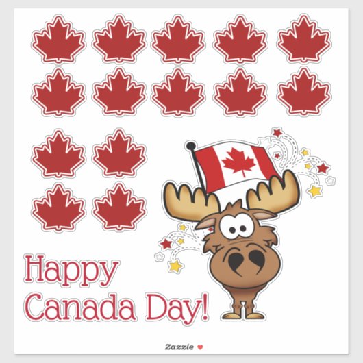 Happy Canada Day Aufkleber (Blatt)