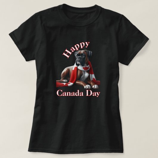 Happy Canada Day Boxer Dog T-Shirt (Design vorne)