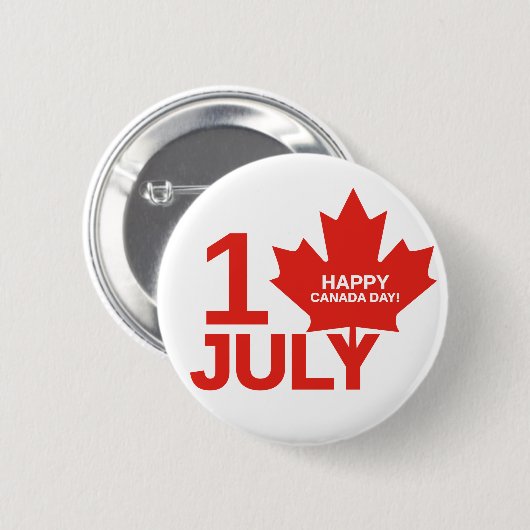 Happy Canada Day Button (Vorne & Hinten)