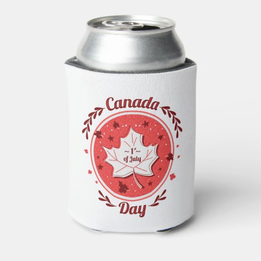 Happy Canada Day Can Cooler Dosenkühler (Kanne Rückseite)
