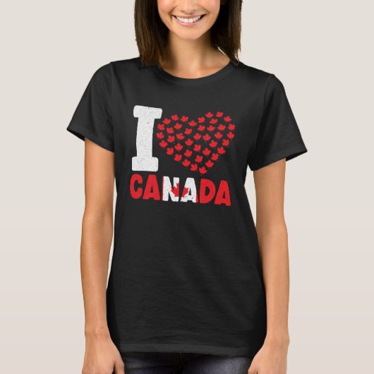 Happy Canada Day Canadian Canada Flag Maple Leaf   T-Shirt (Vorderseite)