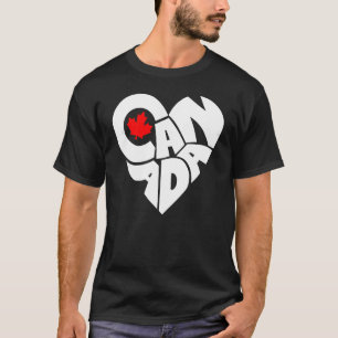Happy Canada Day Canadian Flag Maple Leaf Herz T-Shirt