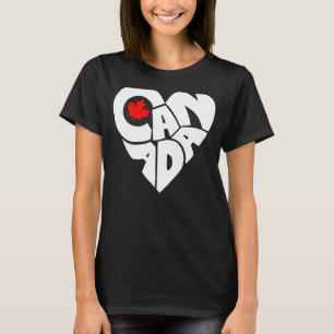 Happy Canada Day Canadian Flag Maple Leaf Herz T-Shirt