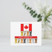 Happy Canada Day Cartoon Cats Postkarte (Stehend Vorderseite)