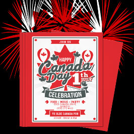 Happy Canada Day Celebration 1. Juli Party Einladu Flyer