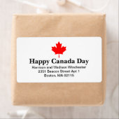 Happy Canada Day Custom Text mit rotem Ahornblatt (Insitu)