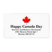 Happy Canada Day Custom Text mit rotem Ahornblatt (Vorne)