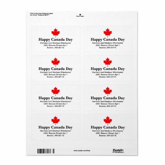 Happy Canada Day Custom Text mit rotem Ahornblatt (Vorne)