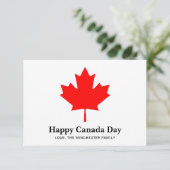 Happy Canada Day Custom Text mit rotem Ahornblatt (Stehend Vorderseite)