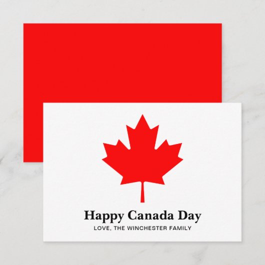 Happy Canada Day Custom Text mit rotem Ahornblatt (Vorne/Hinten)