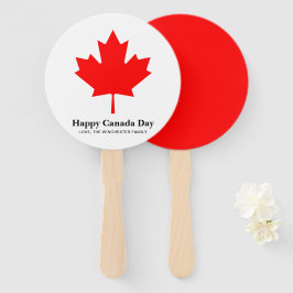Happy Canada Day Custom Text mit rotem Ahornblatt Fächer