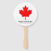Happy Canada Day Custom Text mit rotem Ahornblatt Fächer (Vorderseite)