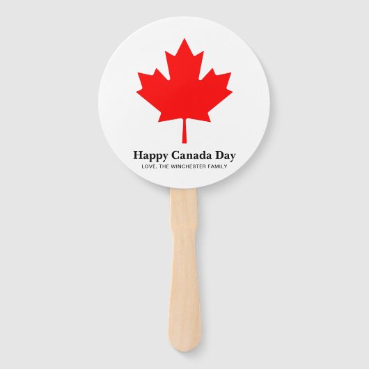 Happy Canada Day Custom Text mit rotem Ahornblatt Fächer (Vorderseite)