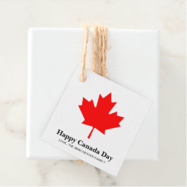 Happy Canada Day Custom Text mit rotem Ahornblatt Geschenkanhänger