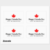 Happy Canada Day Custom Text mit rotem Ahornblatt Rechteckiger Aufkleber (Blatt)