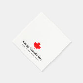 Happy Canada Day Custom Text mit rotem Ahornblatt Serviette (Ecke)