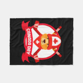 Happy Canada Day Design Funny Canadian Groundhog F Fleecedecke (Vorderseite (Horizontal))