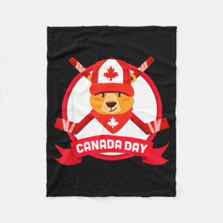 Happy Canada Day Design Funny Canadian Groundhog F Fleecedecke