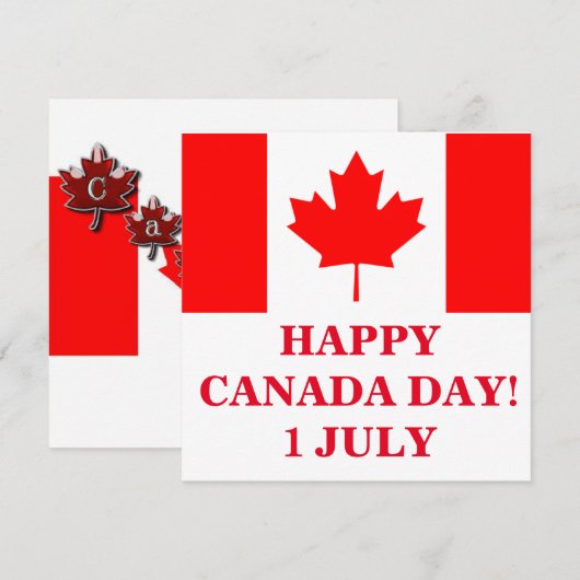HAPPY CANADA DAY EINLADUNG (Vorne/Hinten)