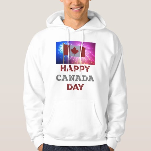 Happy Canada Day Fireworks Hoodie (Vorderseite)