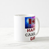 Happy Canada Day Fireworks Kaffeetasse (VorderseiteRechts)