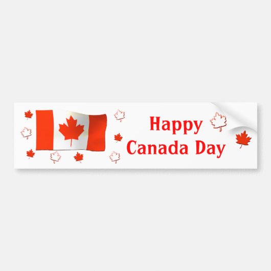 Happy Canada Day Flag and Maple Blätter Autoaufkleber (Vorne)